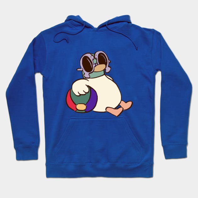 summer duck goes to the beach in beach break / children cartoon Hoodie by mudwizard